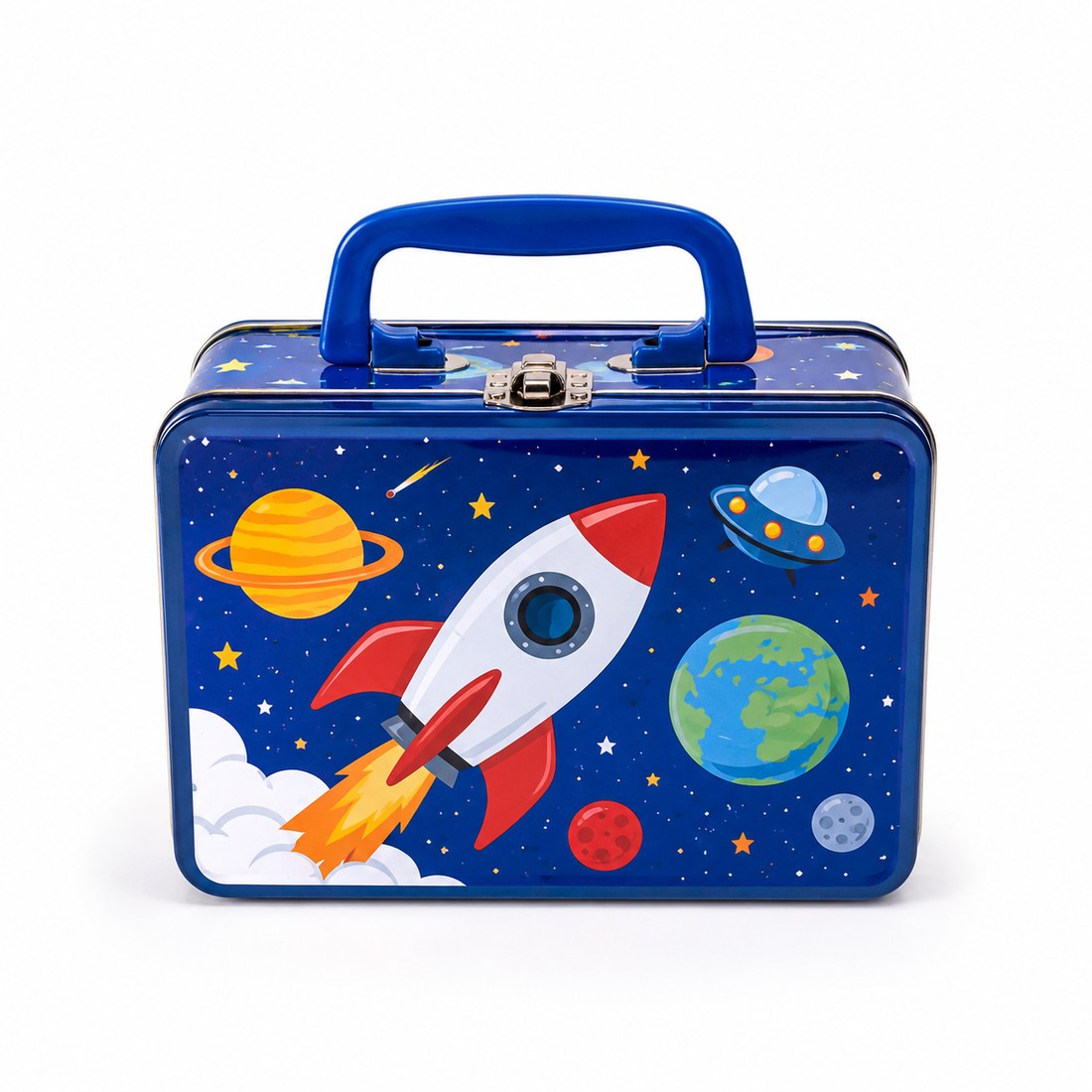 Lunch tin box with handle