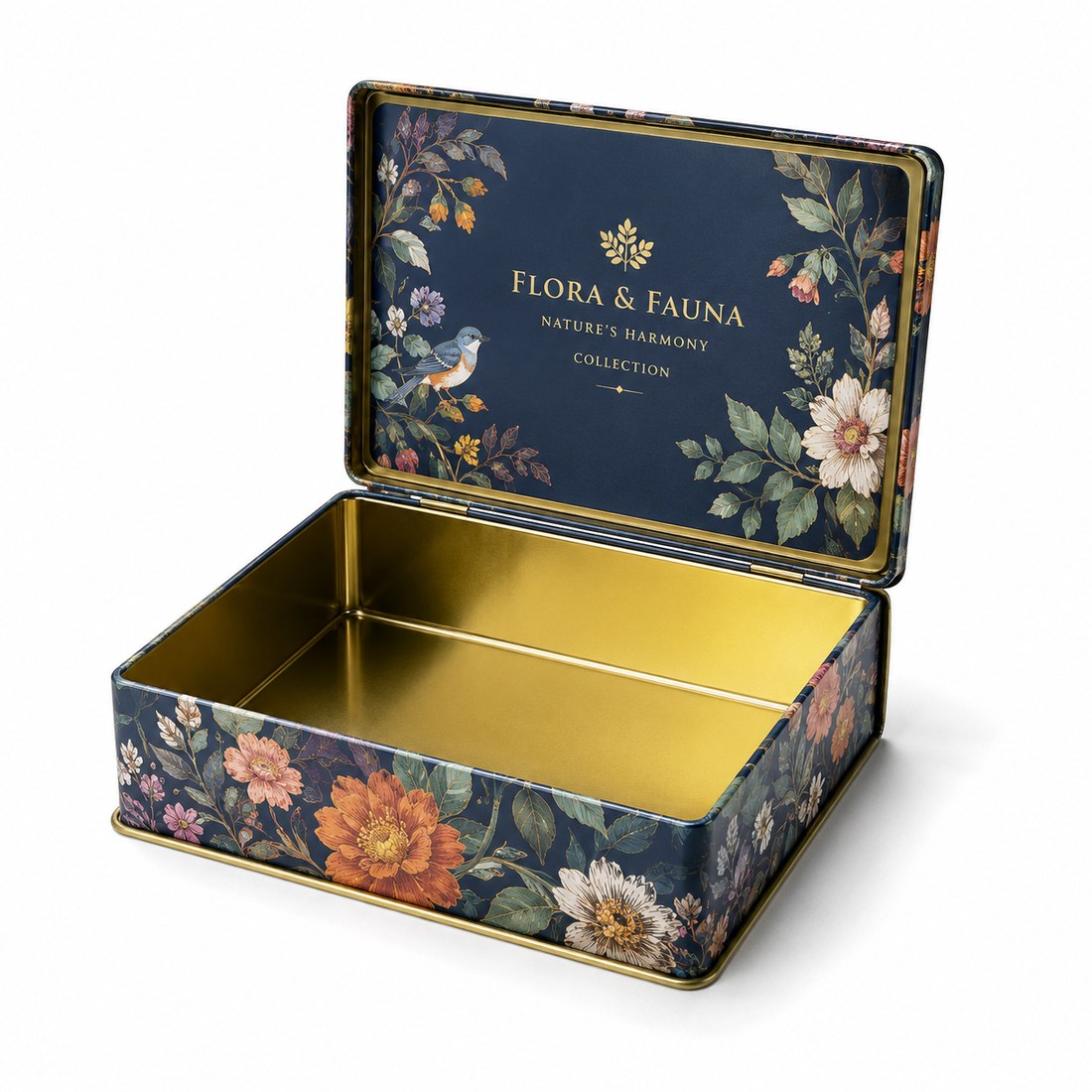 Custom printed open tin box