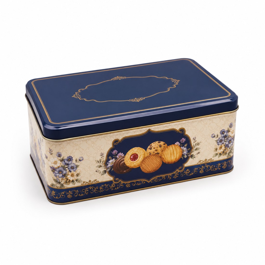 Rectangular cookie tin box