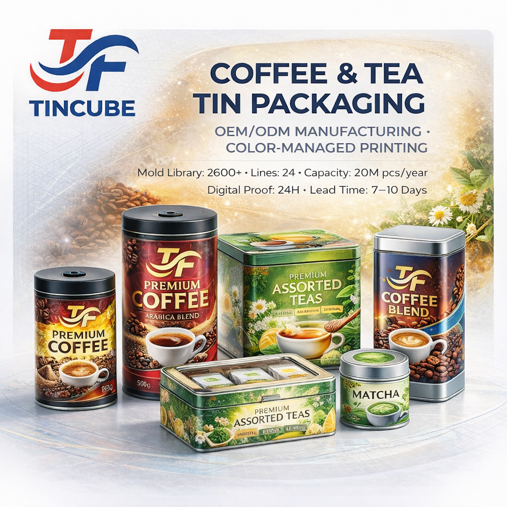 Custom metal tin buckets and round tin containers — galvanized and printed
